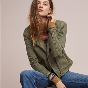 By Anthropologie Easy Moto Jacket Green Large